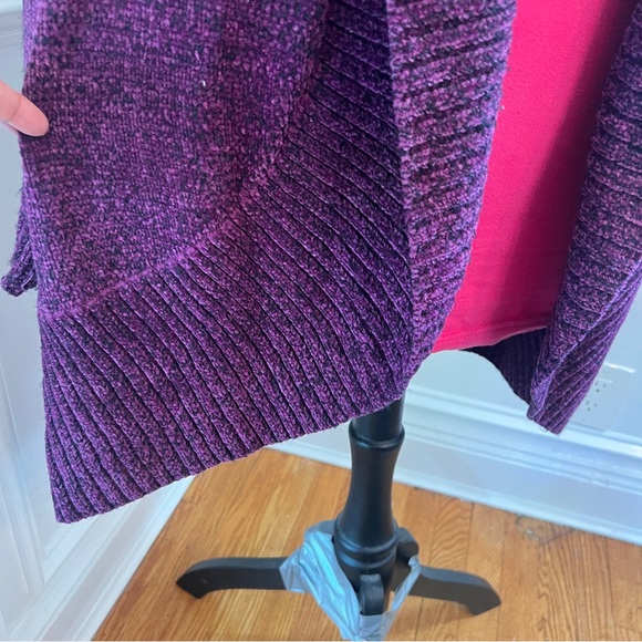 Catherines Women’s Long Open Cardigan Sweater 1X Plus Burgundy Shawl Knit Boho - Picture 5 of 7